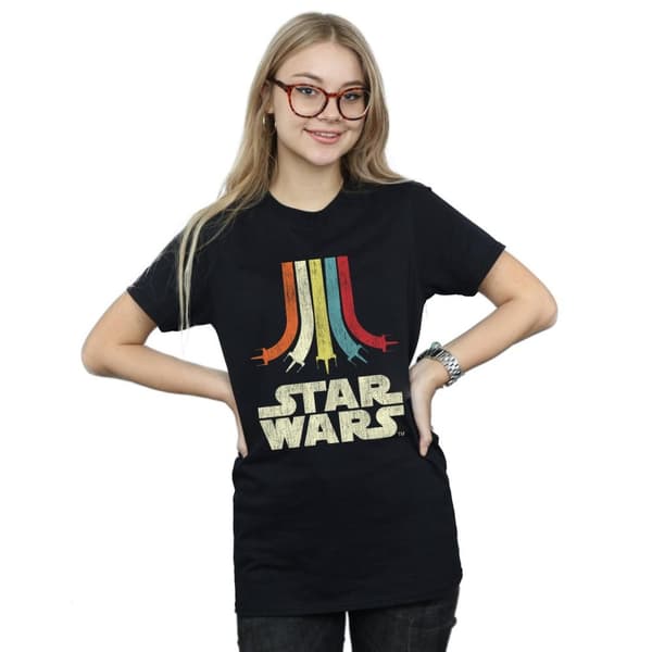Star Wars Womens/Ladies Retro Rainbow Cotton Boyfriend T-Shirt