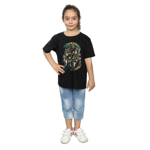 Marvel T-shirt i bomull med Avengers Infinity War-team för flickor