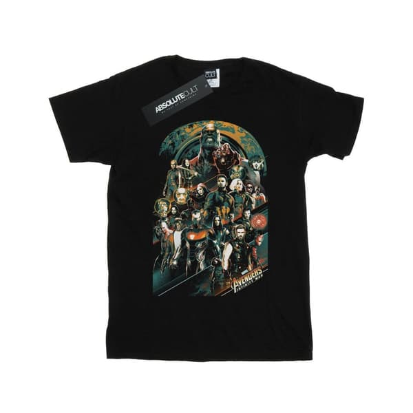 Marvel T-shirt i bomull med Avengers Infinity War-team för flickor