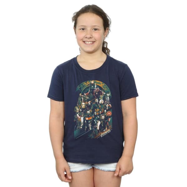 Marvel T-shirt i bomull med Avengers Infinity War-team för flickor
