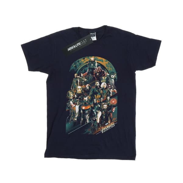 Marvel T-shirt i bomull med Avengers Infinity War-team för flickor