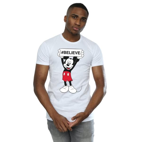 Disney Mens Mickey MouseBelieve T-shirt