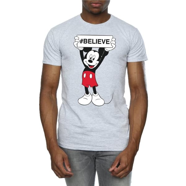 Disney Mens Mickey MouseBelieve T-shirt