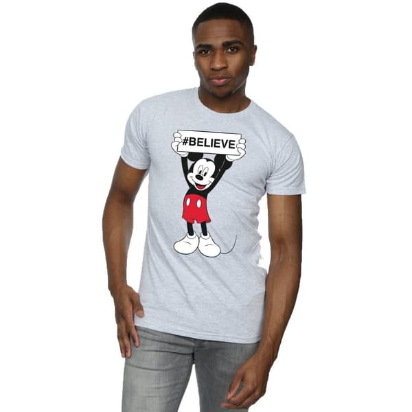 Disney Mens Mickey MouseBelieve T-shirt
