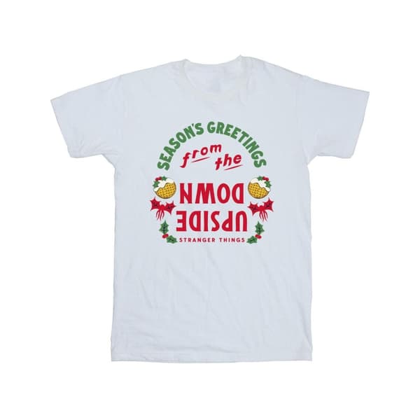 Netflix Stranger Things Upside Down Seasons Greetings - bomulls-T-shirt för flickor