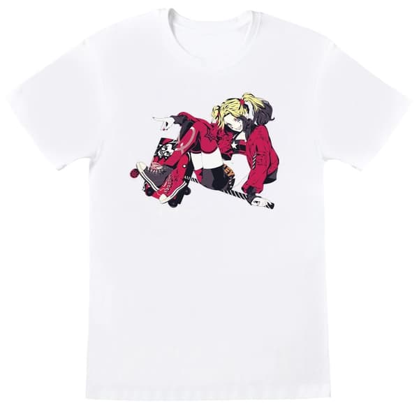 DC Comics Harley Quinn Rollerskates T-shirt i bomull för flickor