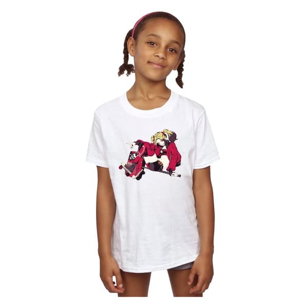 DC Comics Harley Quinn Rollerskates T-shirt i bomull för flickor