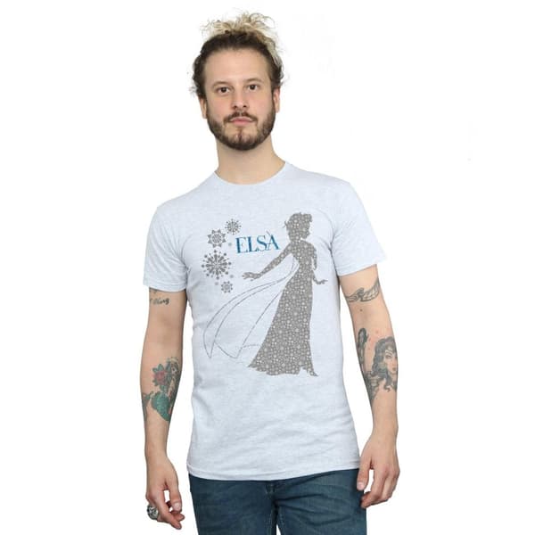 Disney Mens Frozen Elsa Christmas Silhouette T-Shirt