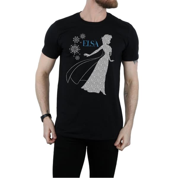 Disney Mens Frozen Elsa Christmas Silhouette T-Shirt