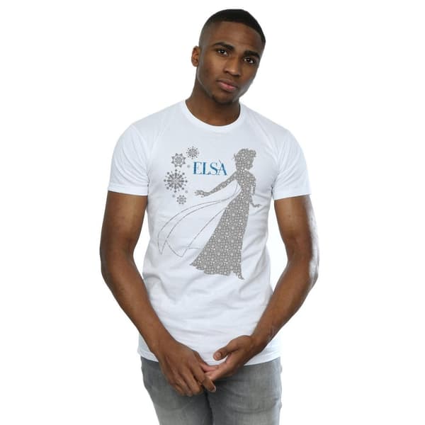 Disney Mens Frozen Elsa Christmas Silhouette T-Shirt