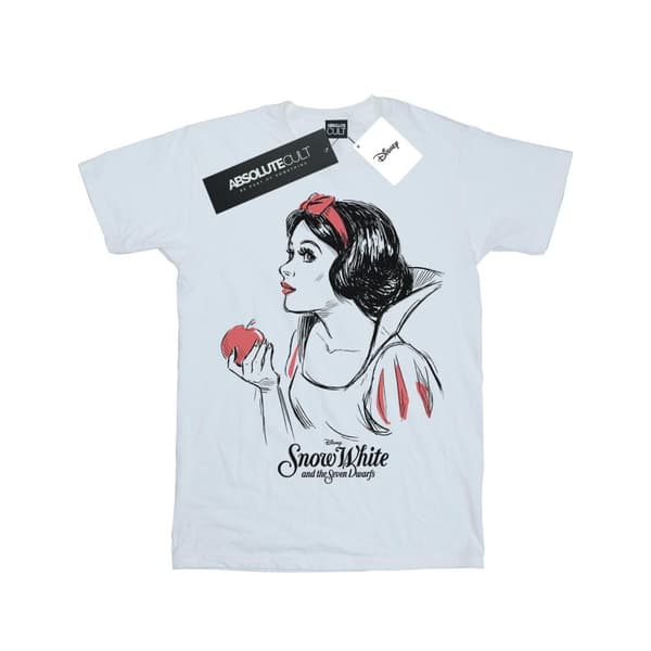 Disney Womens/Ladies Snow White Apple Sketch Cotton Boyfriend T-Shirt