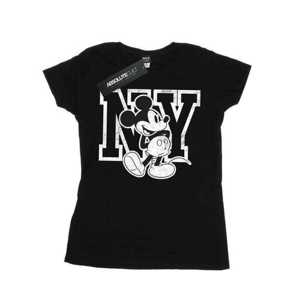 Disney Womens/Ladies Mickey Mouse NY Kicking Cotton T-Shirt