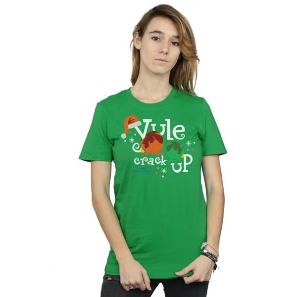 National Lampoon´s Christmas Vacation Dam/Tjej - Yule Crack Up Boyfriend-T-shirt i bomull