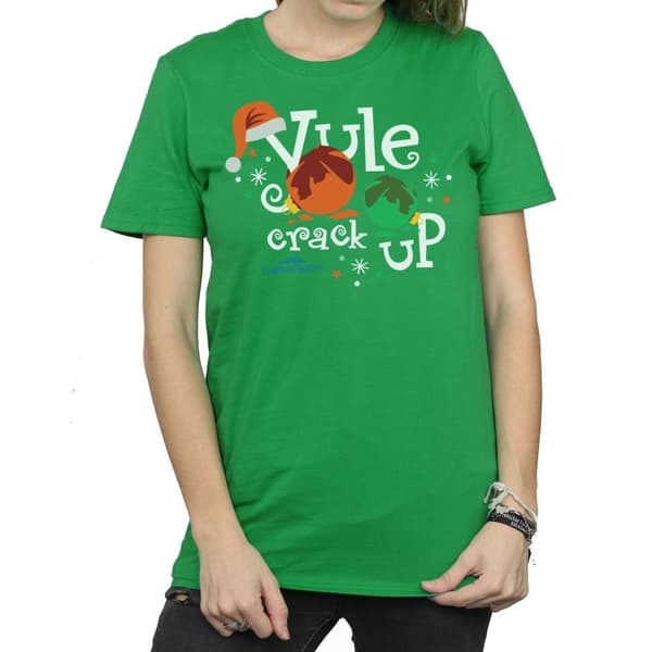 National Lampoon´s Christmas Vacation Dam/Tjej - Yule Crack Up Boyfriend-T-shirt i bomull