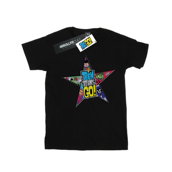 DC Comics Dam/Tjej Teen Titans Go Star Logo Boyfriend T-shirt i bomull