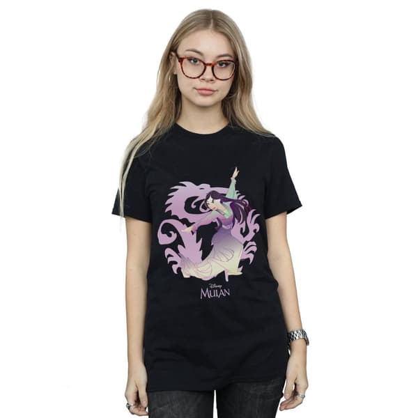 Disney Womens/Ladies Mulan Dragon Fight Cotton Boyfriend T-Shirt