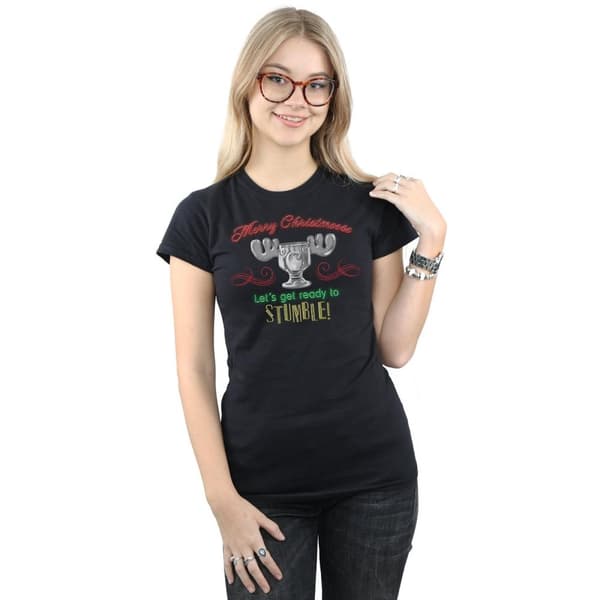 National Lampoon´s Christmas Vacation T-shirt i bomull med älghuvud - dam/dam