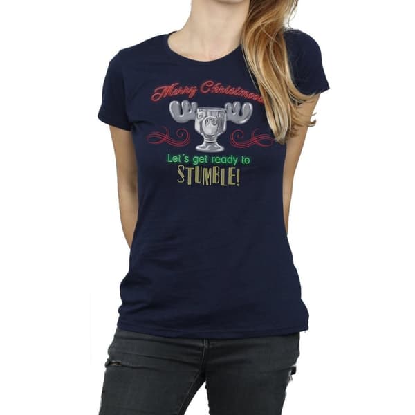 National Lampoon´s Christmas Vacation T-shirt i bomull med älghuvud - dam/dam