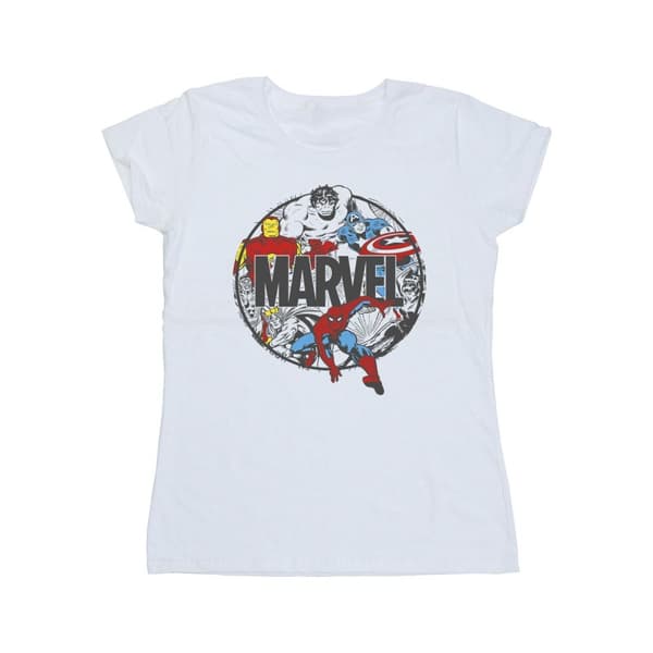 Marvel Dam/Tjej - Comics Character Circle T-shirt i bomull White XXL
