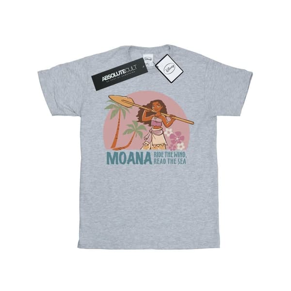 Disney Girls Moana Read The Sea Cotton T-Shirt Sports Grey 12-13 Years