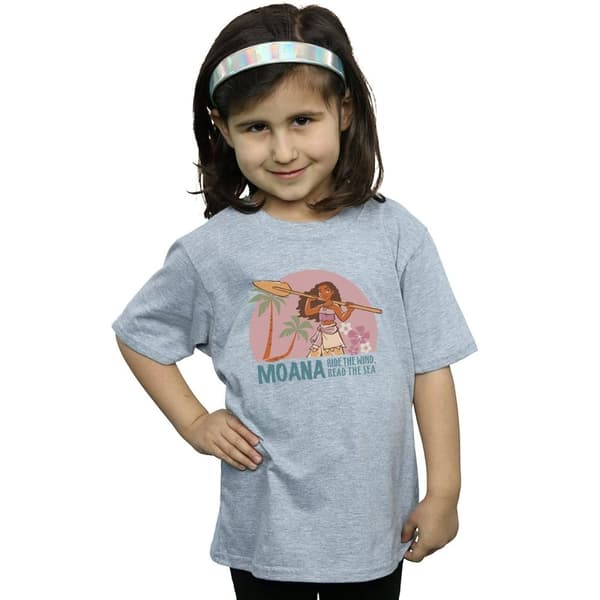 Disney Girls Moana Read The Sea Cotton T-Shirt