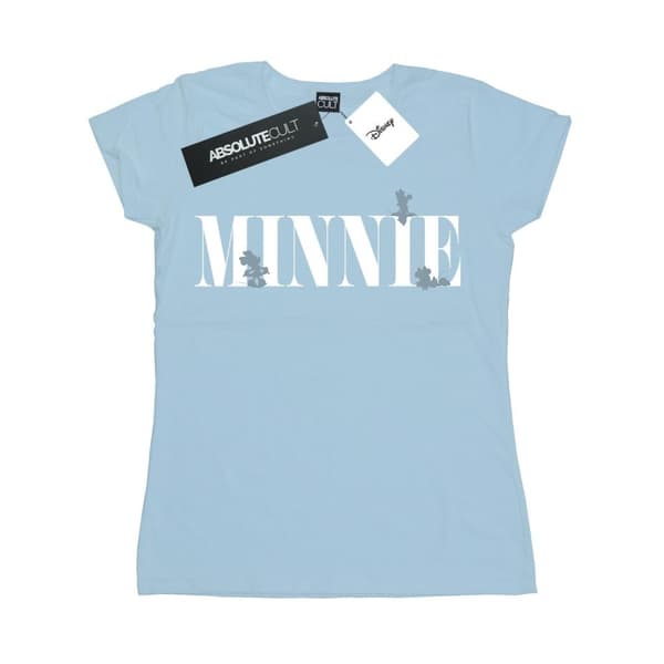 Disney Womens/Ladies Minnie Mouse Silhouette Cotton T-Shirt Baby Blue S