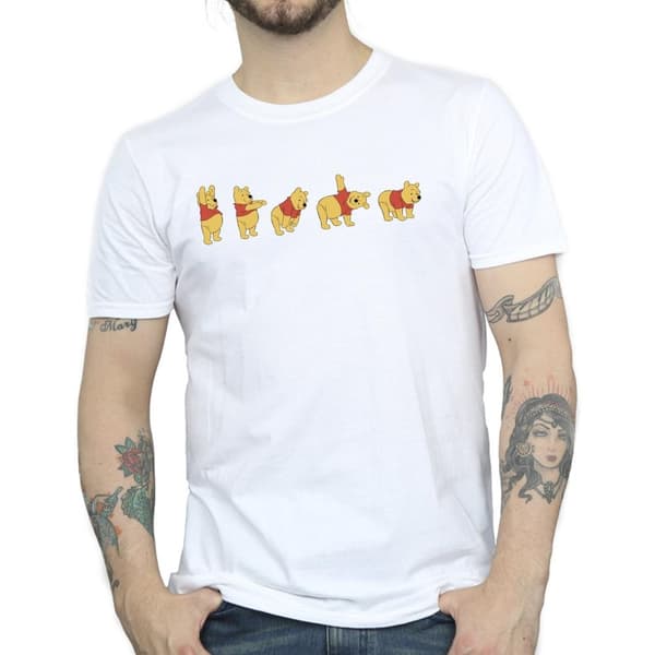 Disney Mens Winnie The Pooh Stretching T-Shirt