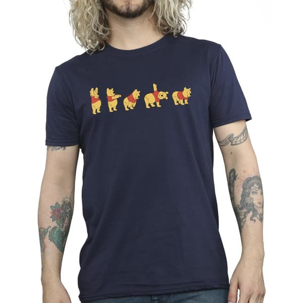 Disney Mens Winnie The Pooh Stretching T-shirt