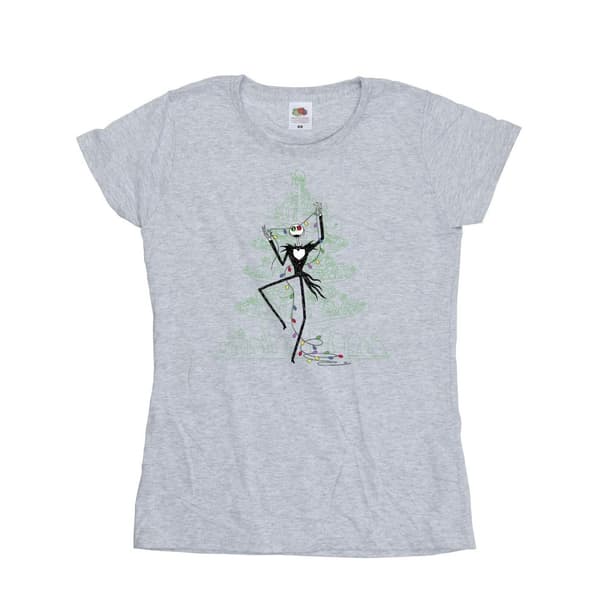 Disney Womens/Ladies The Nightmare Before Christmas Tree Green Cotton T-Shirt