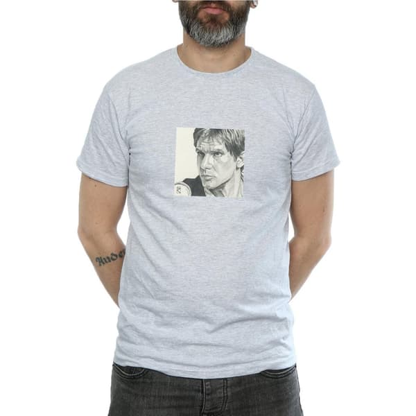 Star Wars Mens Han Solo Drawing T-Shirt