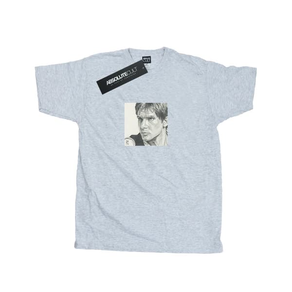 Star Wars Mens Han Solo Drawing T-Shirt