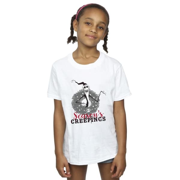 Disney T-shirt i bomull för flickor - The Nightmare Before Christmas Seasons Creepings Wreath