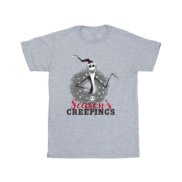 Disney T-shirt i bomull för flickor - The Nightmare Before Christmas Seasons Creepings Wreath