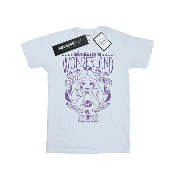 Disney Womens/Ladies Alice In Wonderland Adventures In Wonderland Cotton Boyfriend T-Shirt