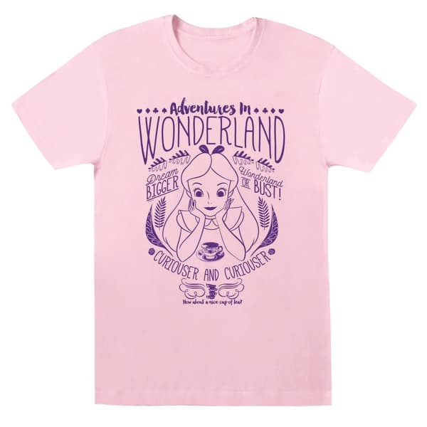 Disney Womens/Ladies Alice In Wonderland Adventures In Wonderland Cotton Boyfriend T-Shirt
