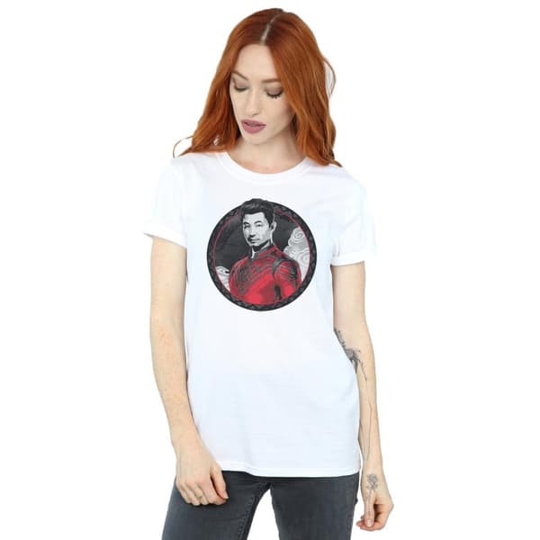 Marvel Womens/Ladies Shang-Chi And The Legend Of The Ten Rings Red Ring Cotton Boyfriend T-Shirt