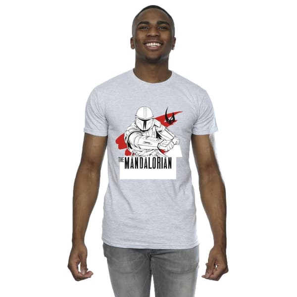 Star Wars Mens The Mandalorian Mando Shoots T-Shirt
