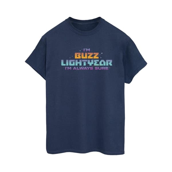 Disney Dam/dam Lightyear Always Sure Text Boyfriend T-shirt i bomull