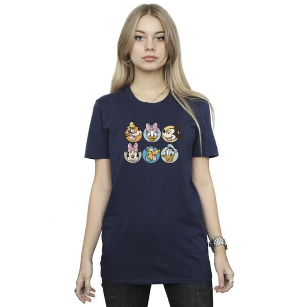 Disney Dam/kvinnor Musse Pigg och hans vänner Faces Boyfriend T-shirt i bomull