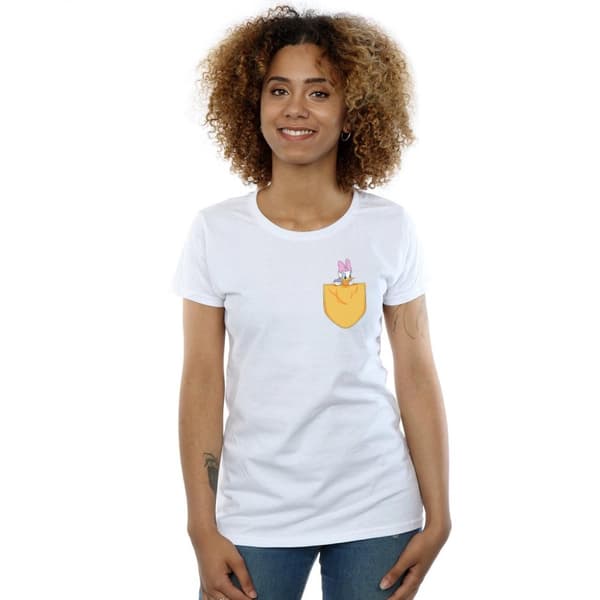 Disney Dam/Tjej - Daisy Duck - T-shirt i bomull med fuskficka