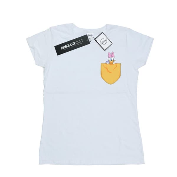Disney Dam/Tjej - Daisy Duck - T-shirt i bomull med fuskficka