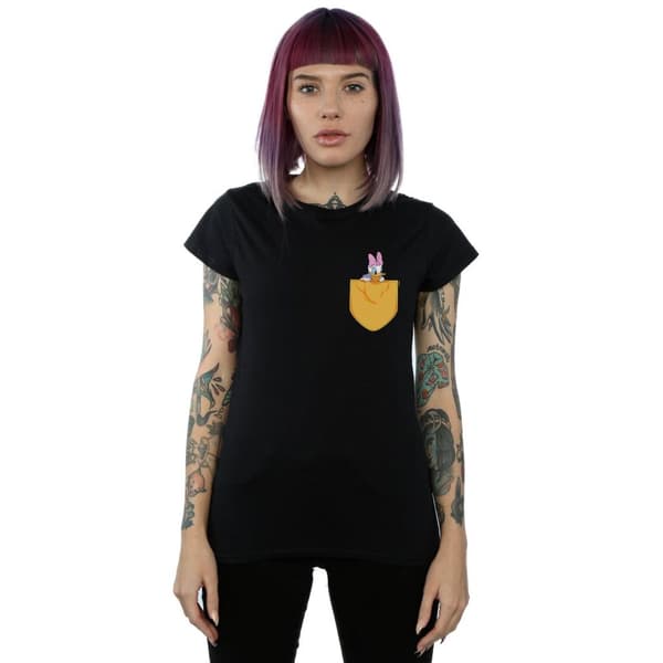 Disney Dam/Tjej - Daisy Duck - T-shirt i bomull med fuskficka