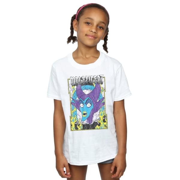 Disney T-shirt i bomull med Maleficent-affisch för flickor