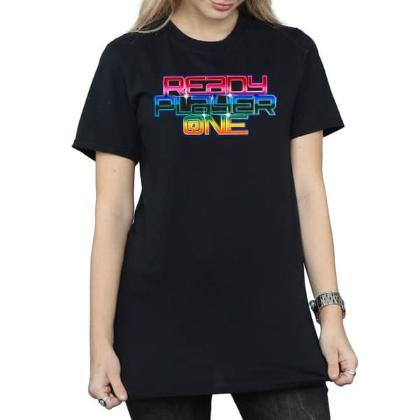 Ready Player One Womens/Ladies Rainbow Logo Cotton Boyfriend T-Shirt