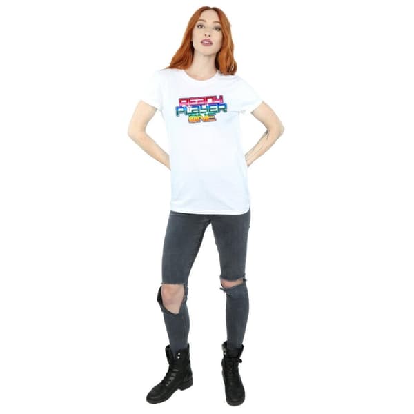Ready Player One Womens/Ladies Rainbow Logo Cotton Boyfriend T-Shirt