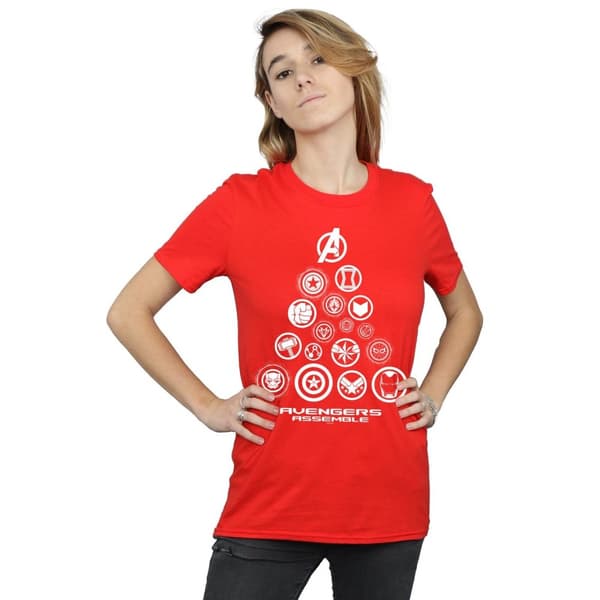 Marvel Womens/Ladies Avengers Endgame Pyramid Icons Cotton Boyfriend T-Shirt