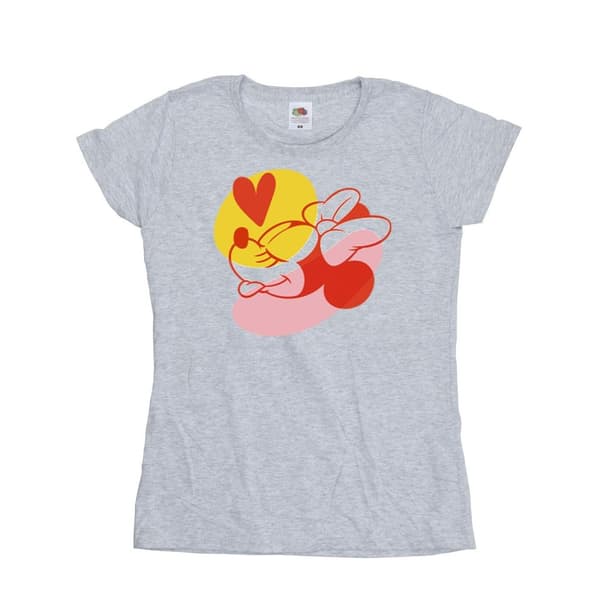 Disney Womens/Ladies Minnie Mouse Tongue Heart Cotton T-Shirt