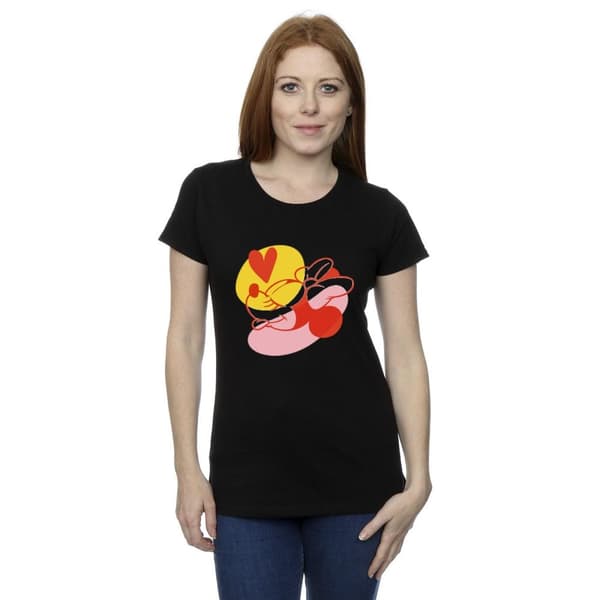 Disney Womens/Ladies Minnie Mouse Tongue Heart Cotton T-Shirt