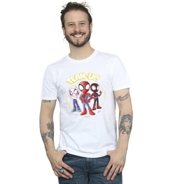 Marvel Mens Spidey And His Amazing Friends Sketch T-Shirt