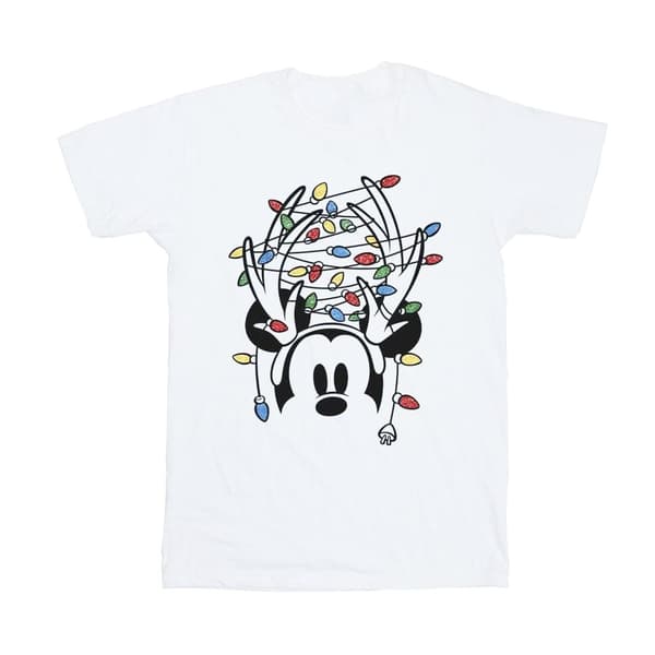 Disney T-shirt i bomull för flickor med Musse Piggs julbelysning